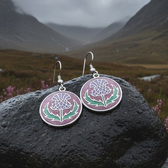Highland Glen Scottish Thistle Earrings - Scotland Jewelry Dangle Earrings La Vie Bien Highland Glen Scottish Thistle Earrings - Scotland Jewelry