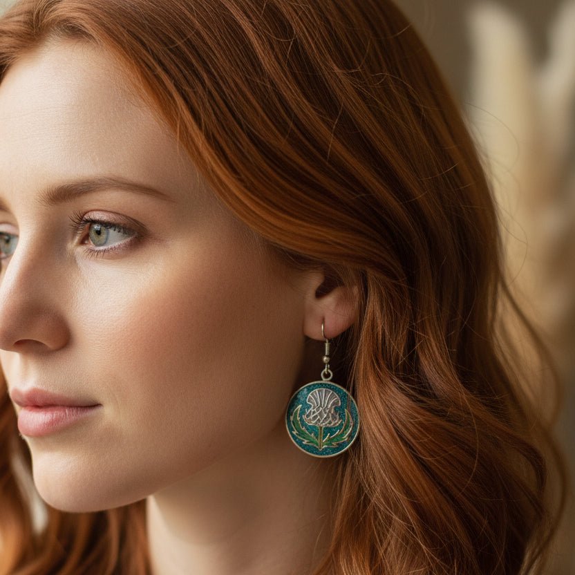 Highland Glen Scottish Thistle Earrings - Scotland Jewelry Dangle Earrings La Vie Bien Highland Glen Scottish Thistle Earrings - Scotland Jewelry