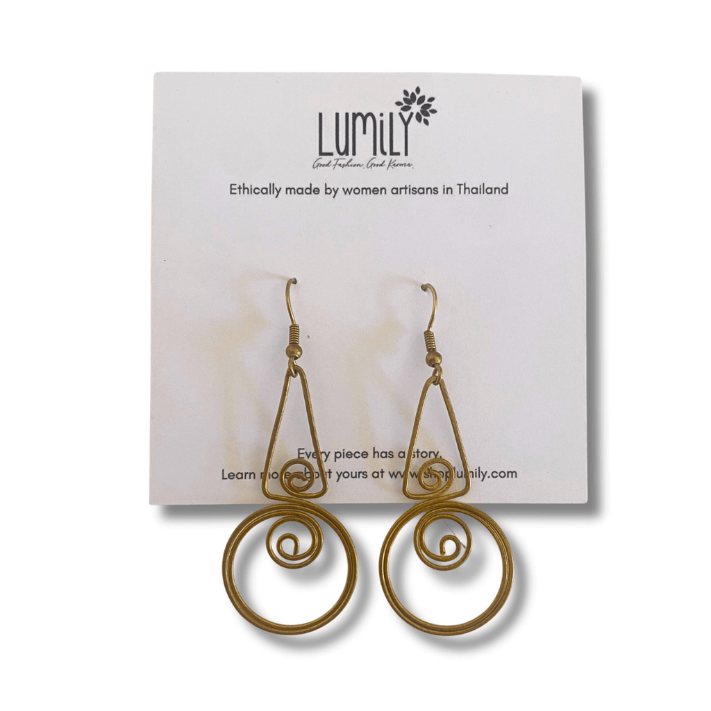 Highland Heritage Brass Wire Earrings - Thailand Earrings La Vie Bien Highland Heritage Brass Wire Earrings - Thailand