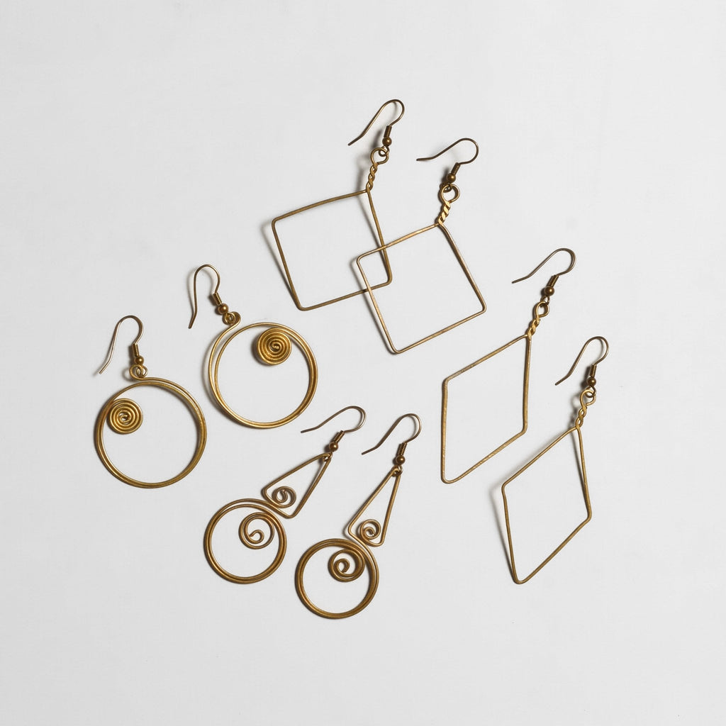 Highland Heritage Brass Wire Earrings - Thailand Earrings La Vie Bien Highland Heritage Brass Wire Earrings - Thailand
