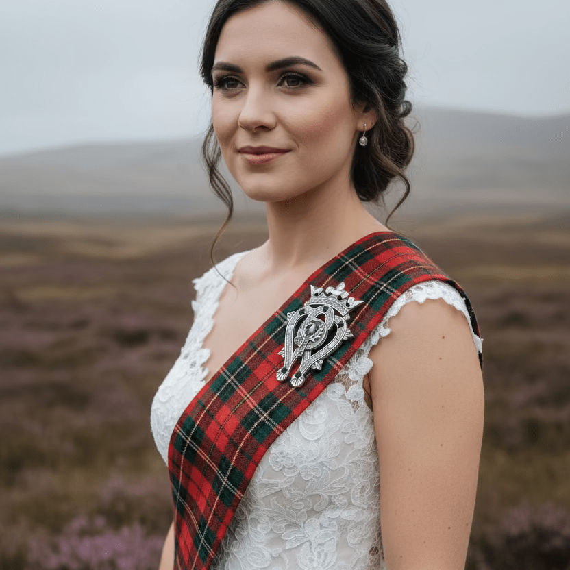 Highland Luckenbooth Plaid Pin - Handmade in Scotland Brooch La Vie Bien Highland Luckenbooth Plaid Pin - Handmade in Scotland