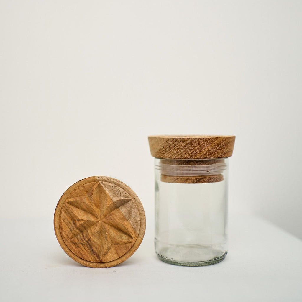 Hiliki Jar - Clear - Medium (set of 2) La Vie Bien Hiliki Jar - Clear - Medium (set of 2)