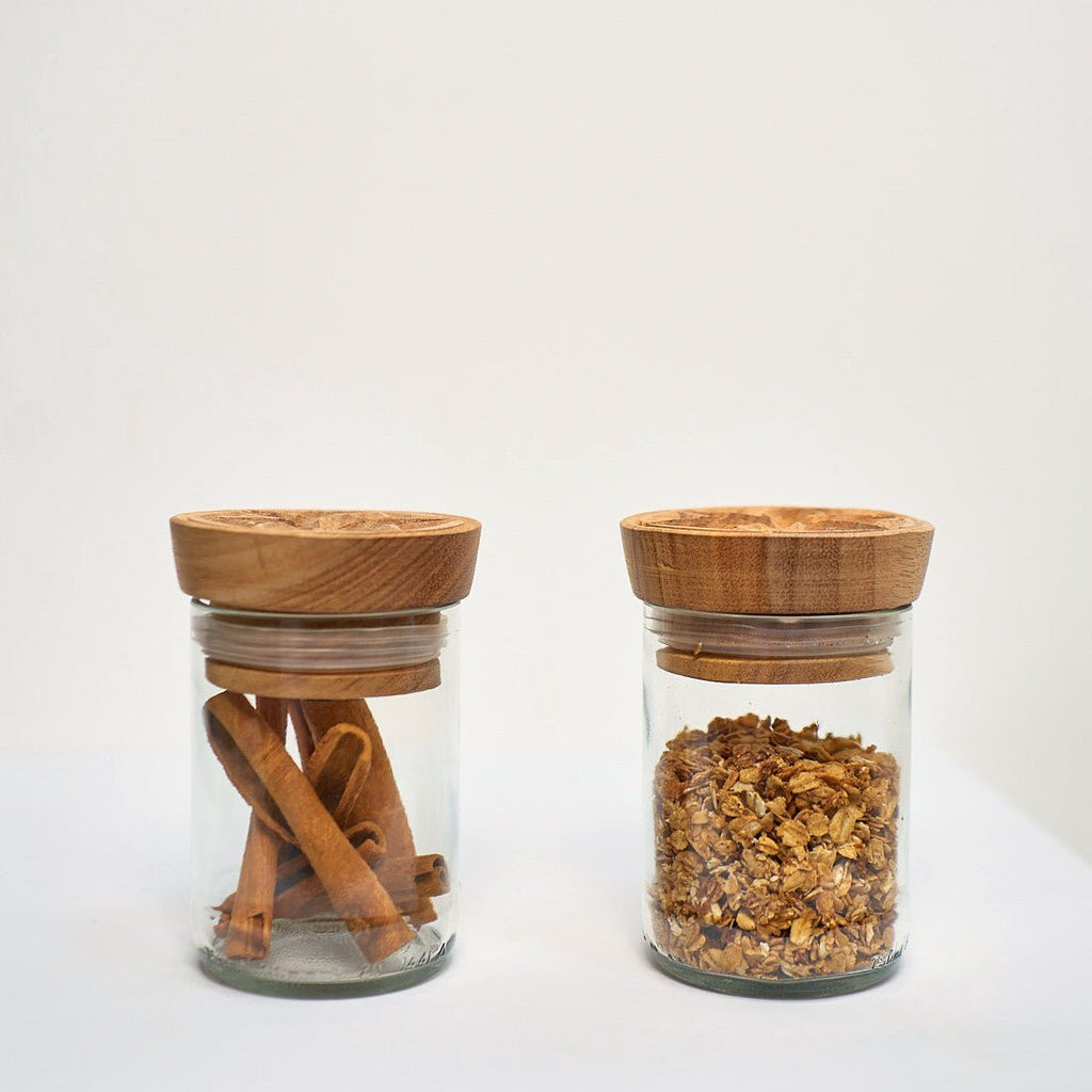 Hiliki Jar - Clear - Medium (set of 2) La Vie Bien Hiliki Jar - Clear - Medium (set of 2)