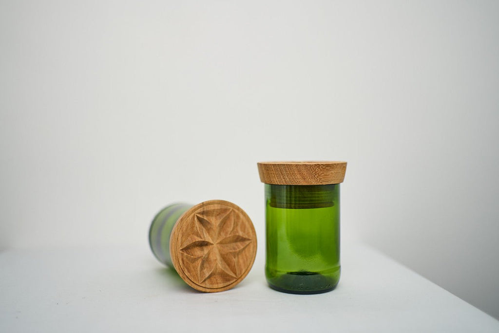 Hiliki Jar - Dark Green - Large (set of 2) La Vie Bien Hiliki Jar - Dark Green - Large (set of 2)