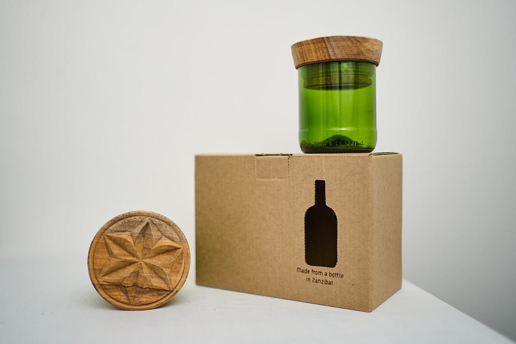 Hiliki Jar - Dark Green - Medium (set of 2) La Vie Bien Hiliki Jar - Dark Green - Medium (set of 2)