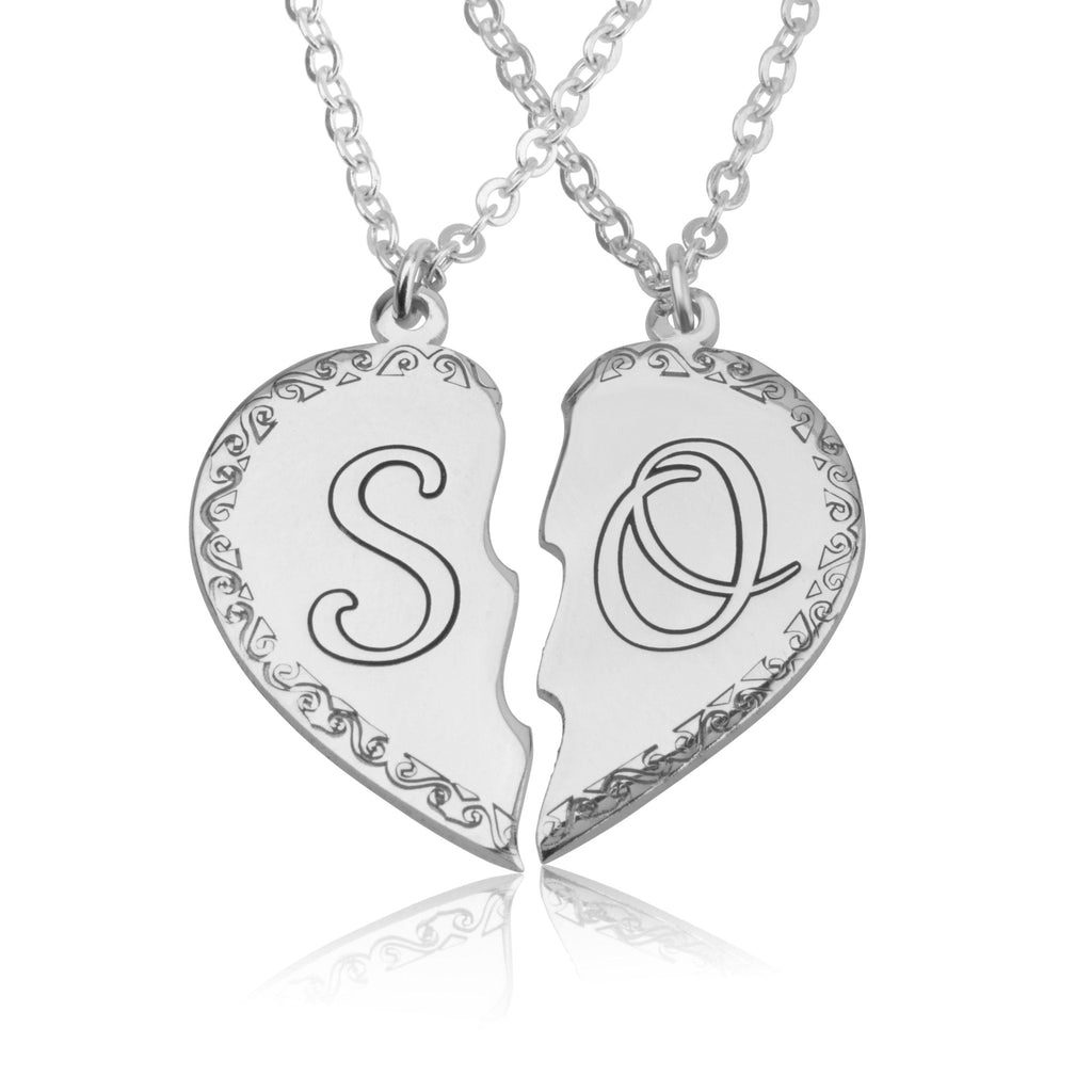 Him And Her Initial Necklaces La Vie Bien Him And Her Initial Necklaces