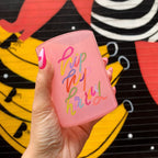 Hip Hip Hooray Double Old Fashioned Cocktail Glass | Classic Tinted Pink Glass | 12 oz by The Bullish Store