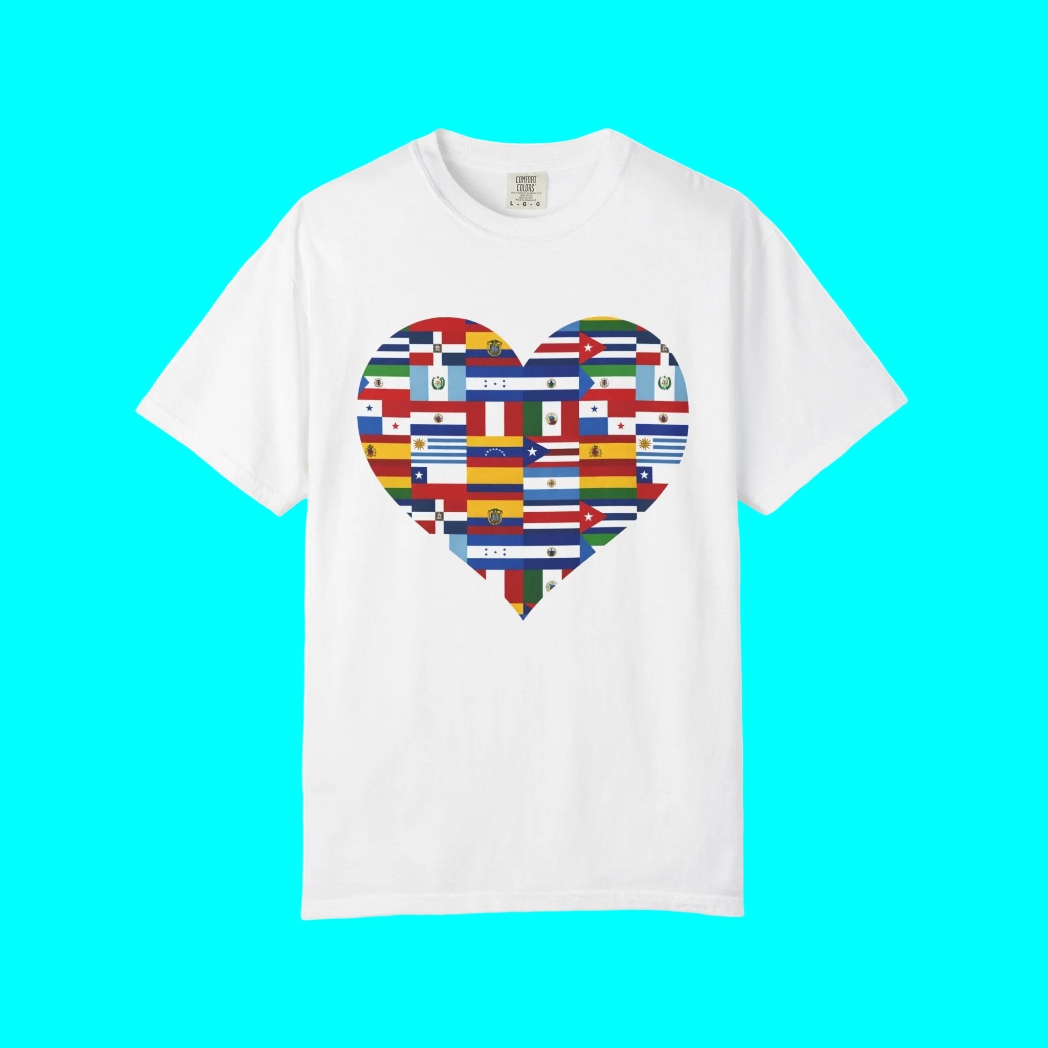 Hispanic / Latino Heritage Countries Heart T-shirt | Spanish Speaking Country Flags | Viral Latino Tees | Unisex T-Shirt La Vie Bien Hispanic / Latino Heritage Countries Heart T-shirt | Spanish Speaking Country Flags | Viral Latino Tees | Unisex