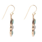 Blue Turquoise and Grey Labradorite Golden Drop Earrings by Barse Jewelry