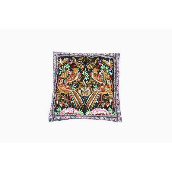 Hmong Bird Embroidered Pillow Cover - Thailand Decor La Vie Bien Hmong Bird Embroidered Pillow Cover - Thailand