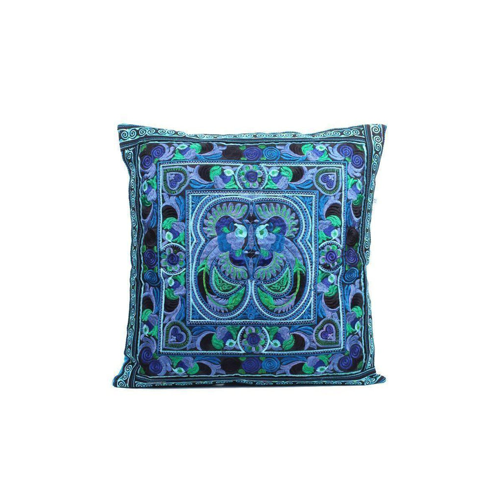 Hmong Bird Embroidered Pillow Cover - Thailand Decor La Vie Bien Hmong Bird Embroidered Pillow Cover - Thailand