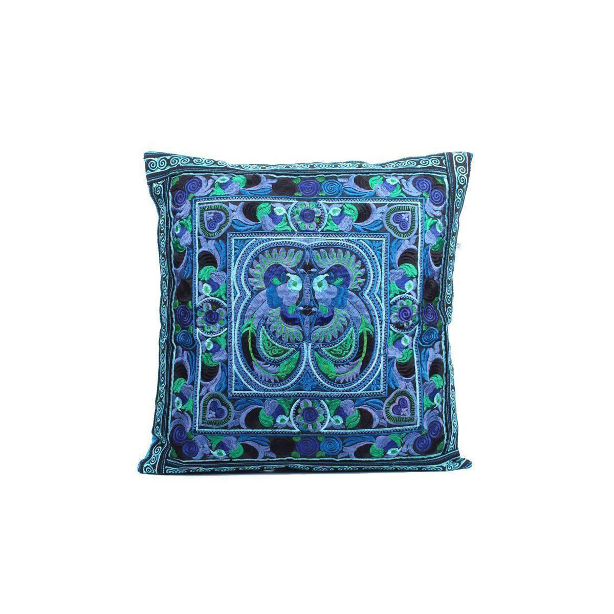Hmong Bird Embroidered Pillow Cover - Thailand Decor La Vie Bien Hmong Bird Embroidered Pillow Cover - Thailand