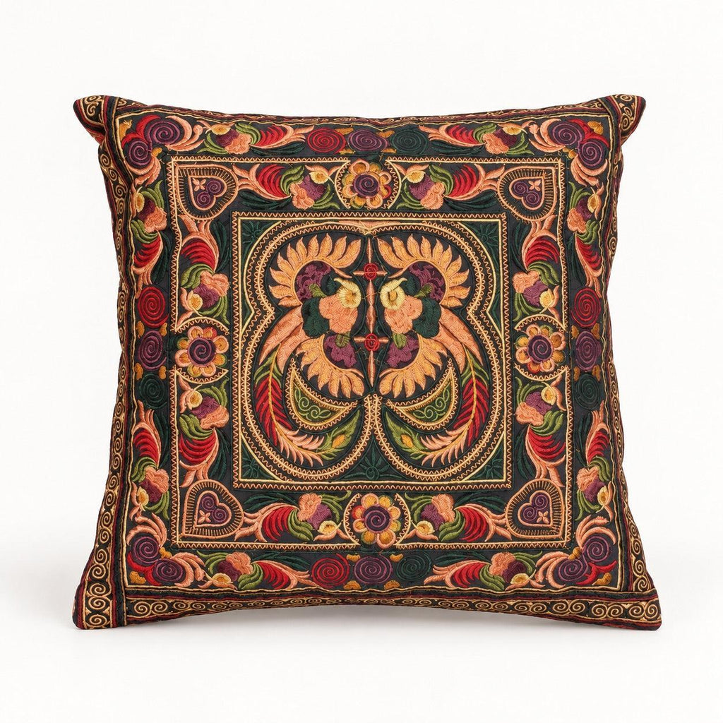 Hmong Bird Embroidered Pillow Cover - Thailand