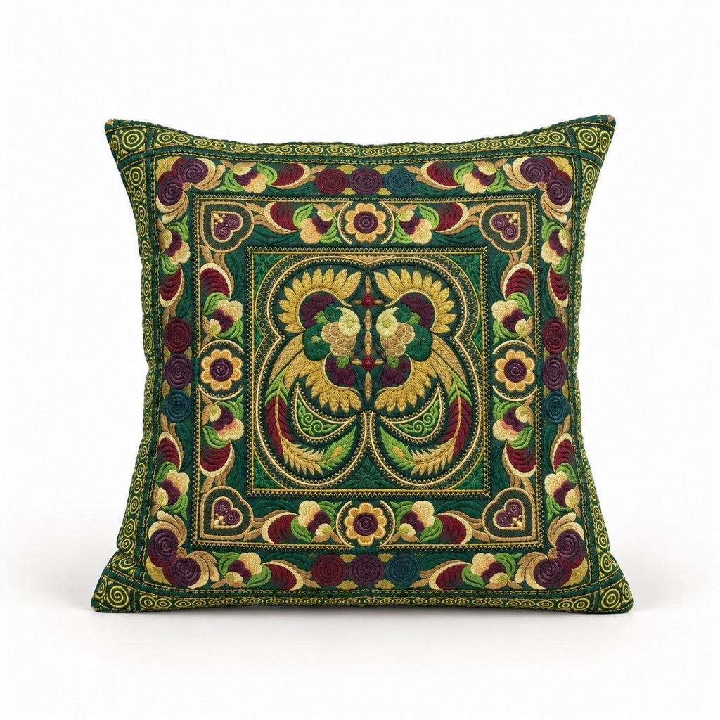 Hmong Bird Embroidered Pillow Cover - Thailand