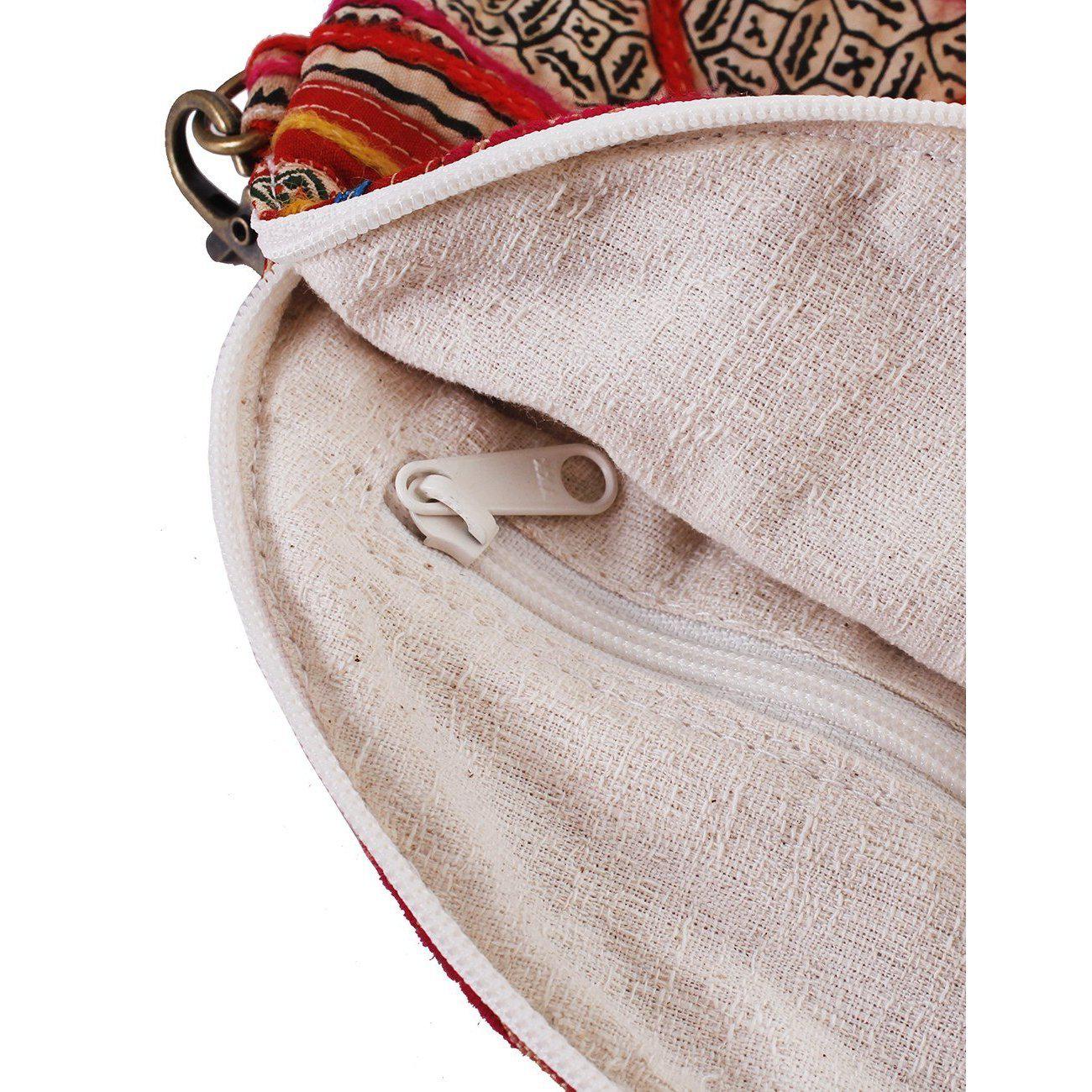 Hmong Circle Vintage Crossbody Canteen Bag - Thailand Bags La Vie Bien Hmong Circle Vintage Crossbody Canteen Bag - Thailand
