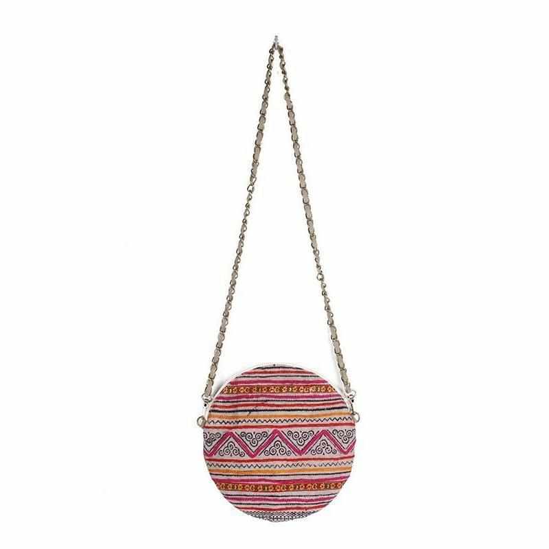 Hmong Circle Vintage Crossbody Canteen Bag - Thailand Bags La Vie Bien Hmong Circle Vintage Crossbody Canteen Bag - Thailand