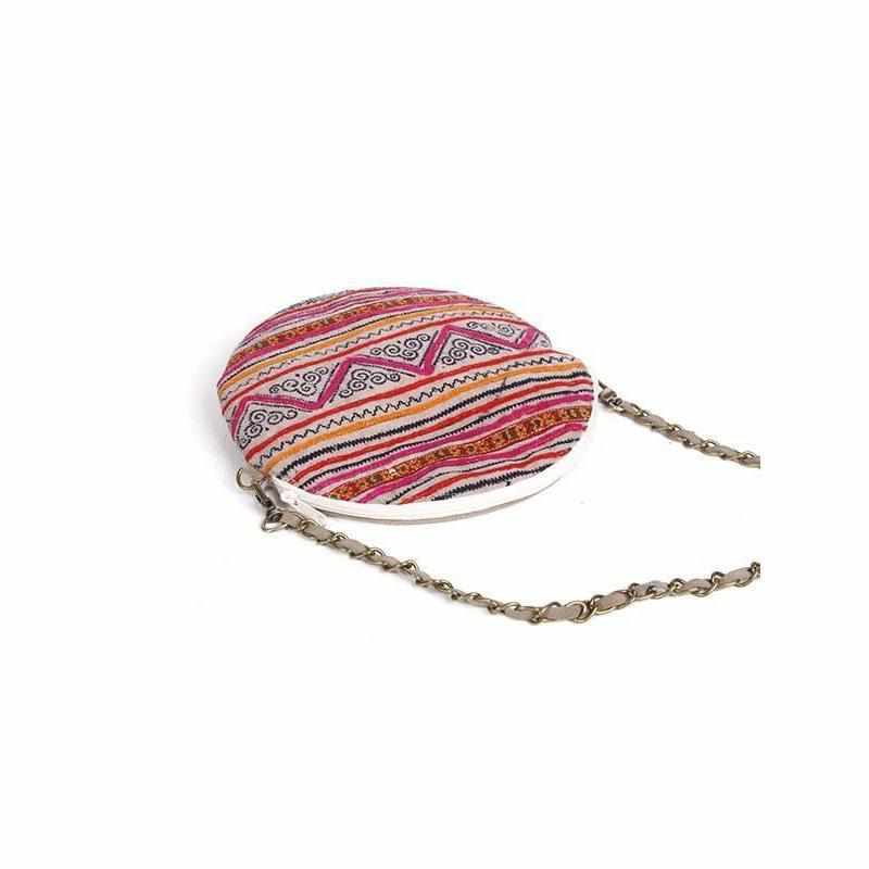 Hmong Circle Vintage Crossbody Canteen Bag - Thailand Bags La Vie Bien Hmong Circle Vintage Crossbody Canteen Bag - Thailand