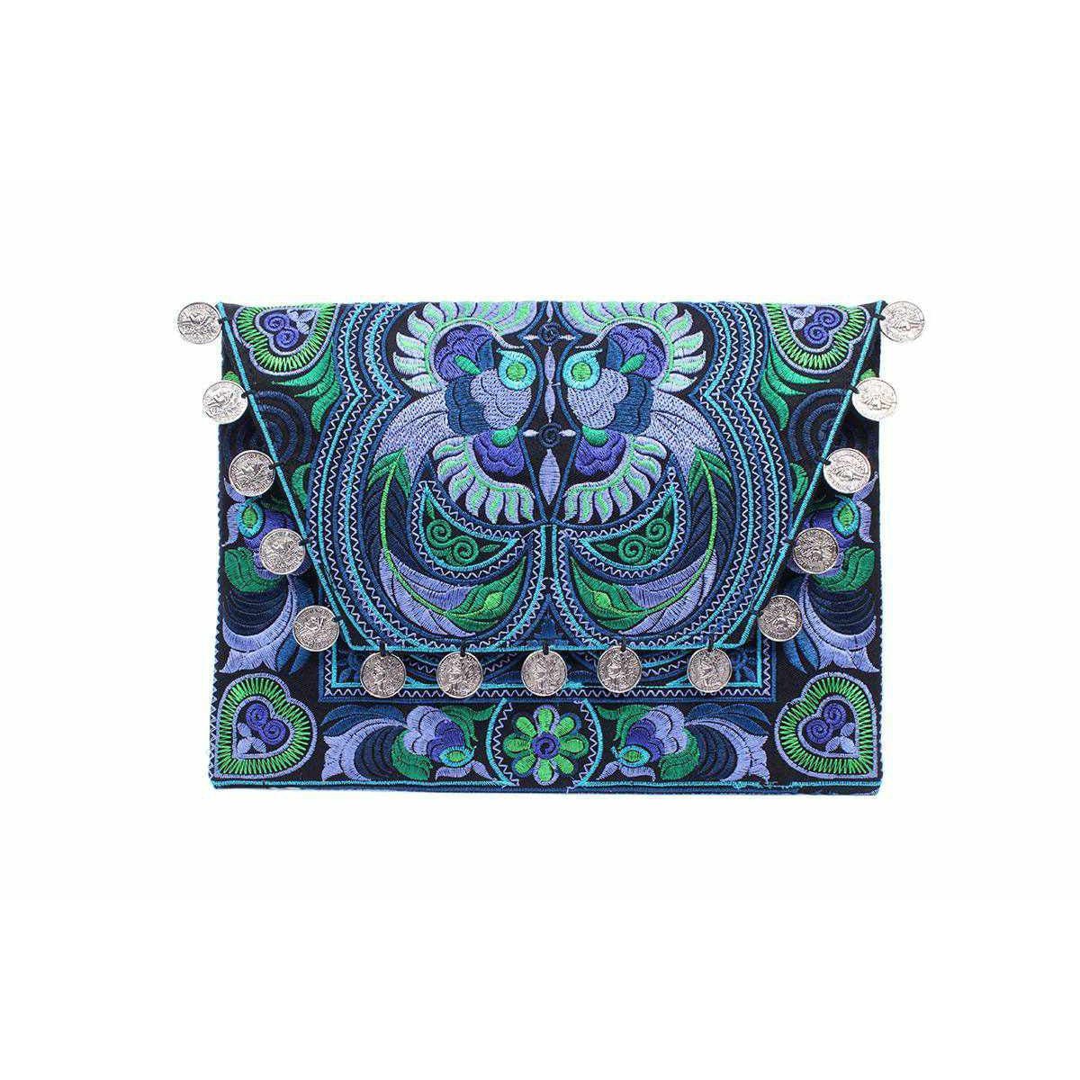 Hmong Embroidered Carnival Coin Clutch | iPad Bag - Thailand Bags La Vie Bien Hmong Embroidered Carnival Coin Clutch | iPad Bag - Thailand