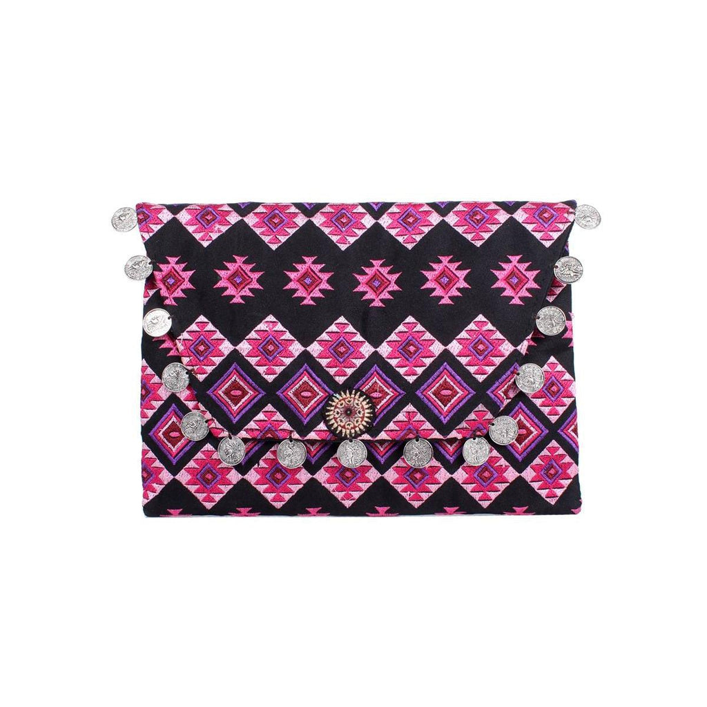 Hmong Embroidered Carnival Coin Clutch | iPad Bag - Thailand Bags La Vie Bien Hmong Embroidered Carnival Coin Clutch | iPad Bag - Thailand