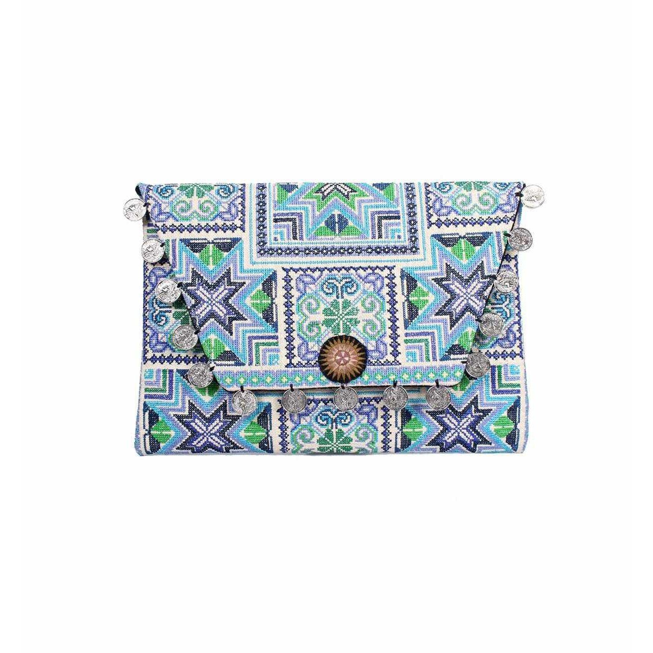 Hmong Embroidered Carnival Coin Clutch | iPad Bag - Thailand Bags La Vie Bien Hmong Embroidered Carnival Coin Clutch | iPad Bag - Thailand