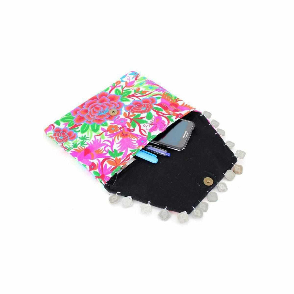 Hmong Embroidered Carnival Coin Clutch | iPad Bag - Thailand Bags La Vie Bien Hmong Embroidered Carnival Coin Clutch | iPad Bag - Thailand