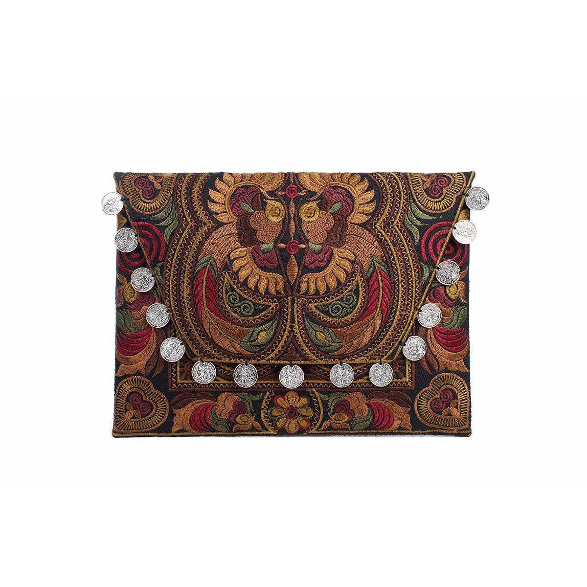 Hmong Embroidered Carnival Coin Clutch | iPad Bag - Thailand Bags La Vie Bien Hmong Embroidered Carnival Coin Clutch | iPad Bag - Thailand