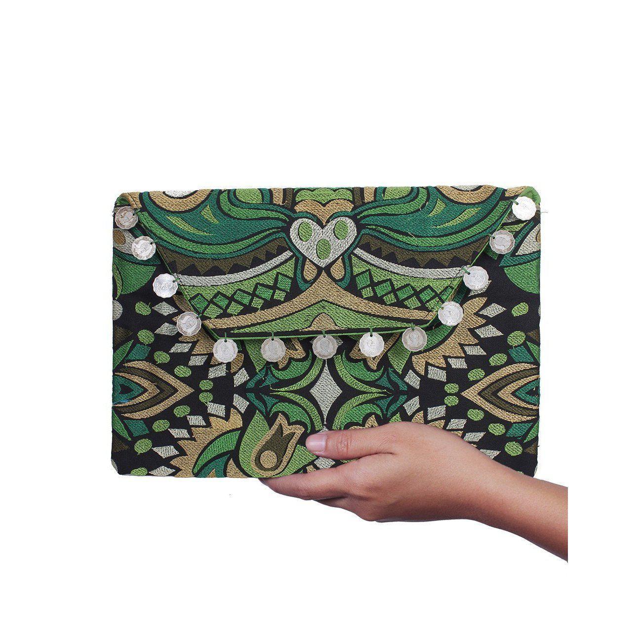 Hmong Embroidered Carnival Coin Clutch | iPad Bag - Thailand Bags La Vie Bien Hmong Embroidered Carnival Coin Clutch | iPad Bag - Thailand
