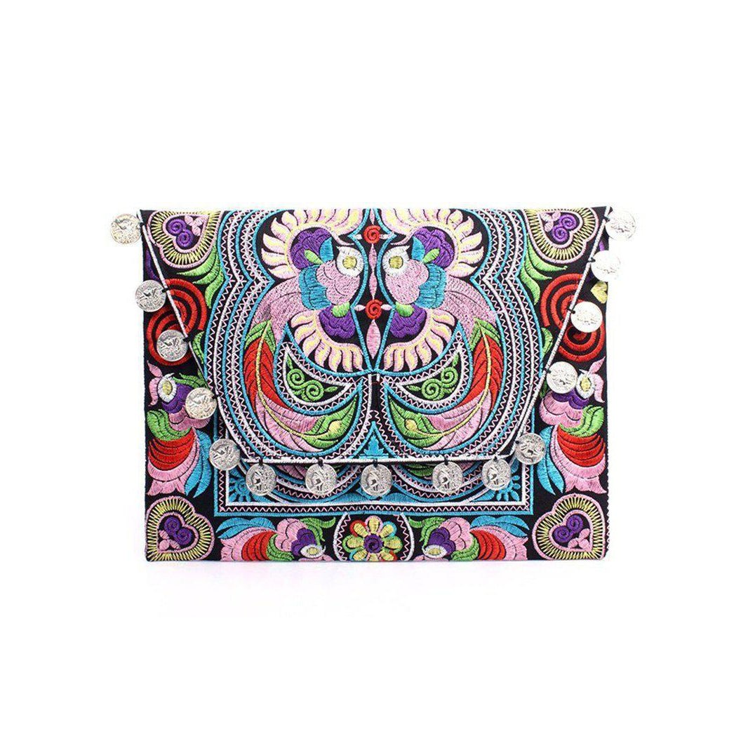Hmong Embroidered Carnival Coin Clutch | iPad Bag - Thailand Bags La Vie Bien Hmong Embroidered Carnival Coin Clutch | iPad Bag - Thailand