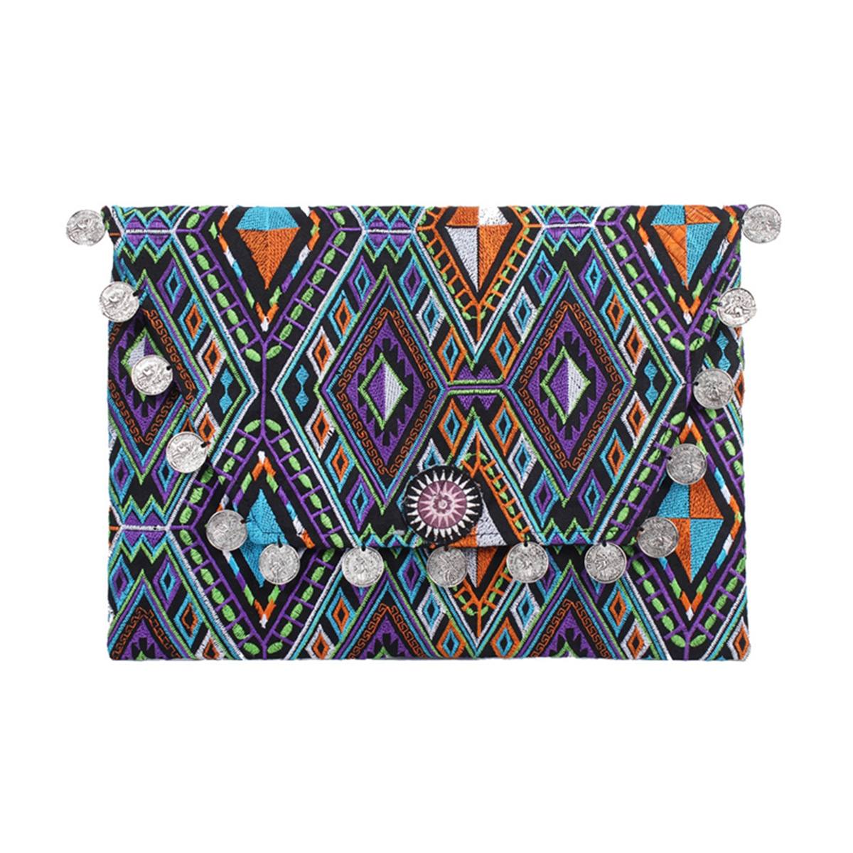 Hmong Embroidered Carnival Coin Clutch | iPad Bag - Thailand Bags La Vie Bien Hmong Embroidered Carnival Coin Clutch | iPad Bag - Thailand