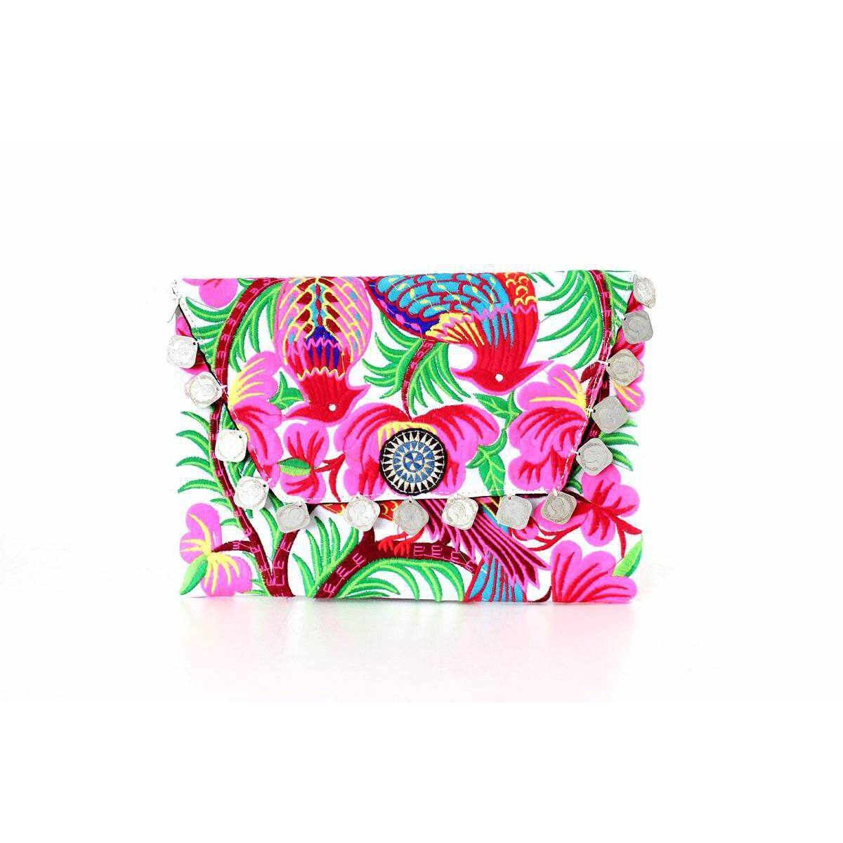 Hmong Embroidered Carnival Coin Clutch | iPad Bag - Thailand Bags La Vie Bien Hmong Embroidered Carnival Coin Clutch | iPad Bag - Thailand