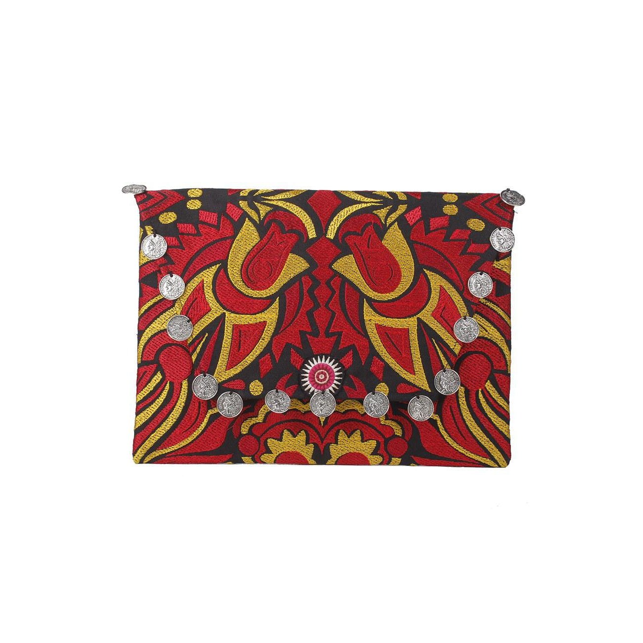 Hmong Embroidered Carnival Coin Clutch | iPad Bag - Thailand Bags La Vie Bien Hmong Embroidered Carnival Coin Clutch | iPad Bag - Thailand