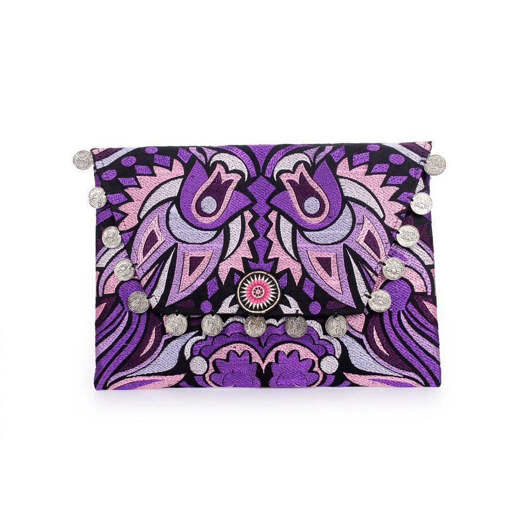 Hmong Embroidered Carnival Coin Clutch | iPad Bag - Thailand Bags La Vie Bien Hmong Embroidered Carnival Coin Clutch | iPad Bag - Thailand