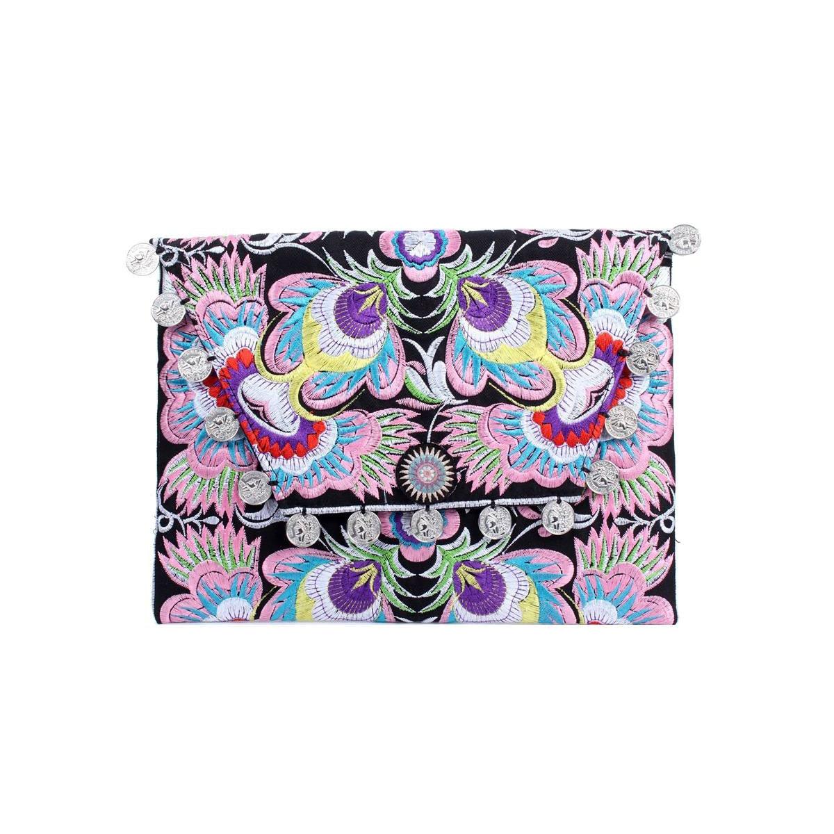 Hmong Embroidered Carnival Coin Clutch | iPad Bag - Thailand Bags La Vie Bien Hmong Embroidered Carnival Coin Clutch | iPad Bag - Thailand