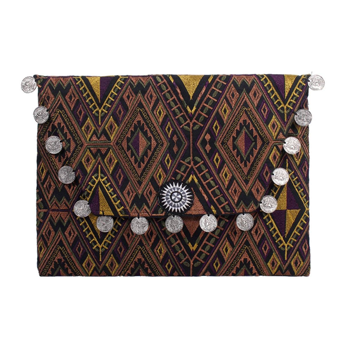 Hmong Embroidered Carnival Coin Clutch | iPad Bag - Thailand Bags La Vie Bien Hmong Embroidered Carnival Coin Clutch | iPad Bag - Thailand