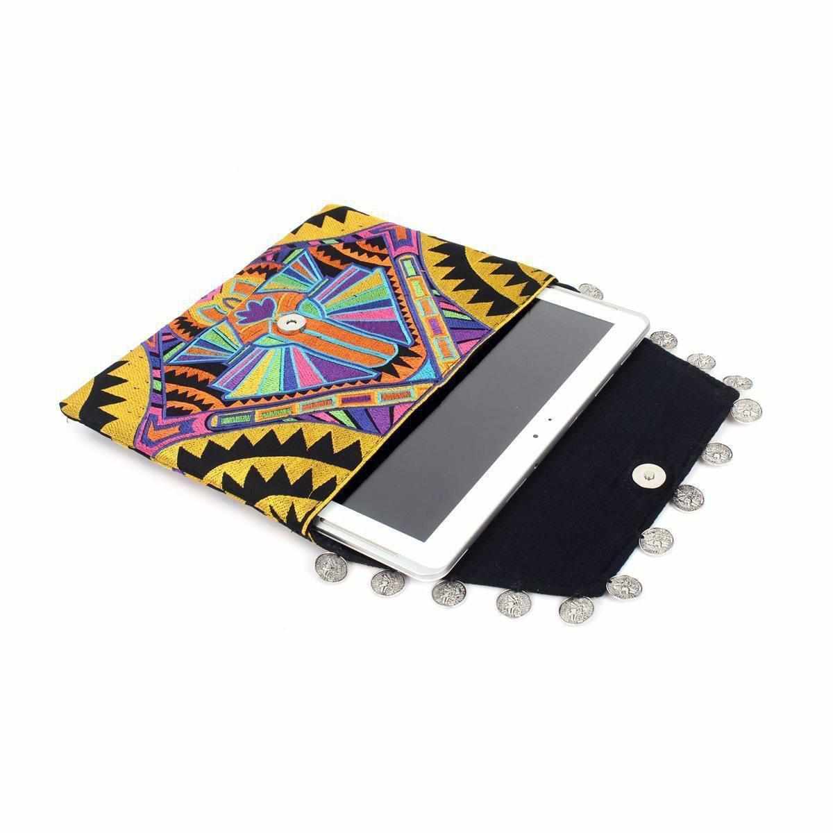 Hmong Embroidered Carnival Coin Clutch | iPad Bag - Thailand Bags La Vie Bien Hmong Embroidered Carnival Coin Clutch | iPad Bag - Thailand