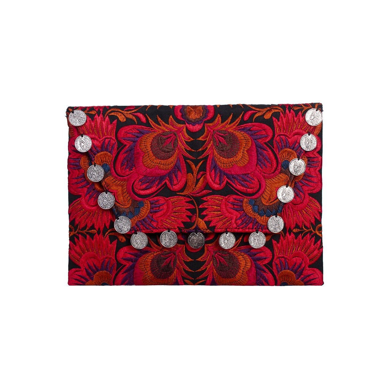 Hmong Embroidered Carnival Coin Clutch | iPad Bag - Thailand Bags La Vie Bien Hmong Embroidered Carnival Coin Clutch | iPad Bag - Thailand