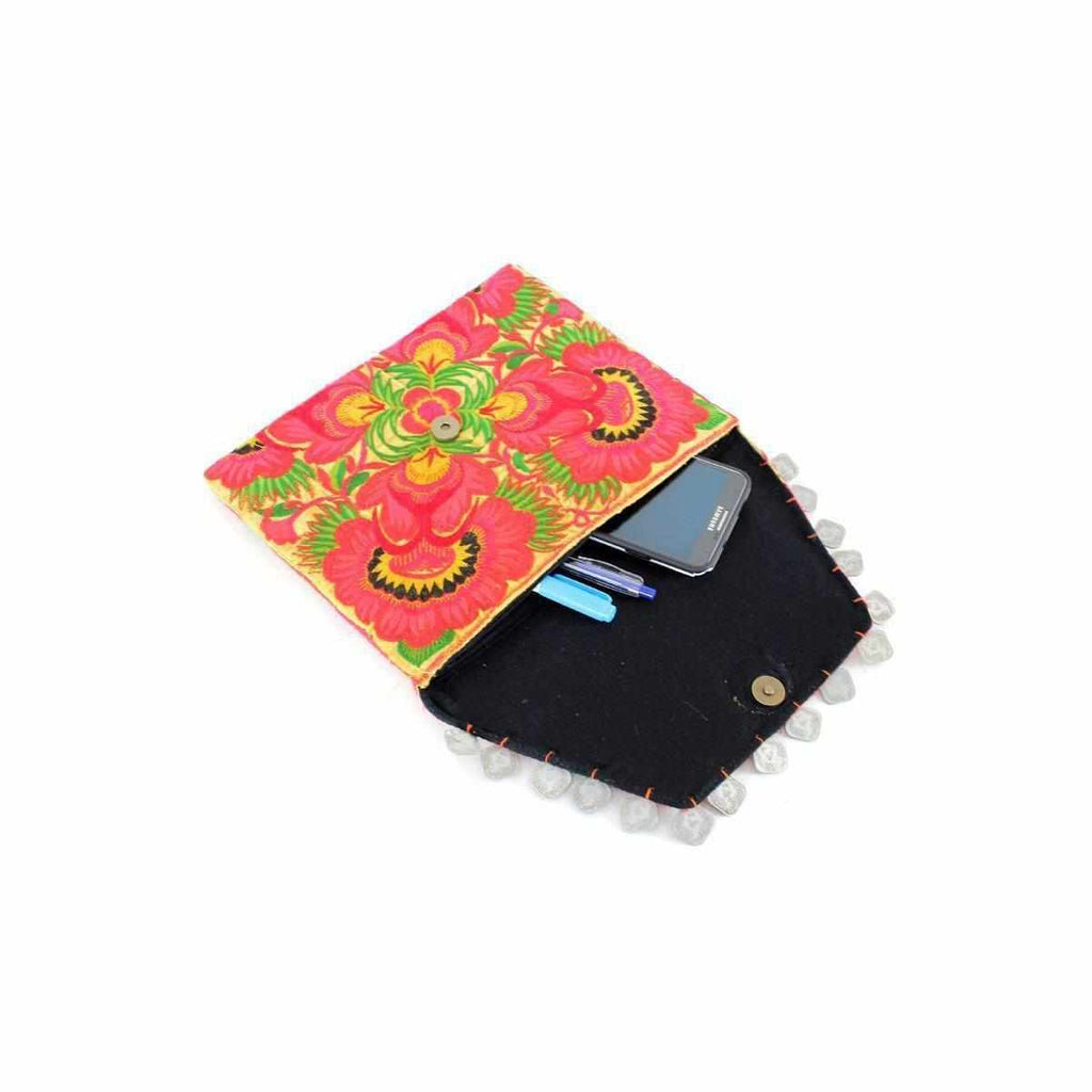 Hmong Embroidered Carnival Coin Clutch | iPad Bag - Thailand Bags La Vie Bien Hmong Embroidered Carnival Coin Clutch | iPad Bag - Thailand