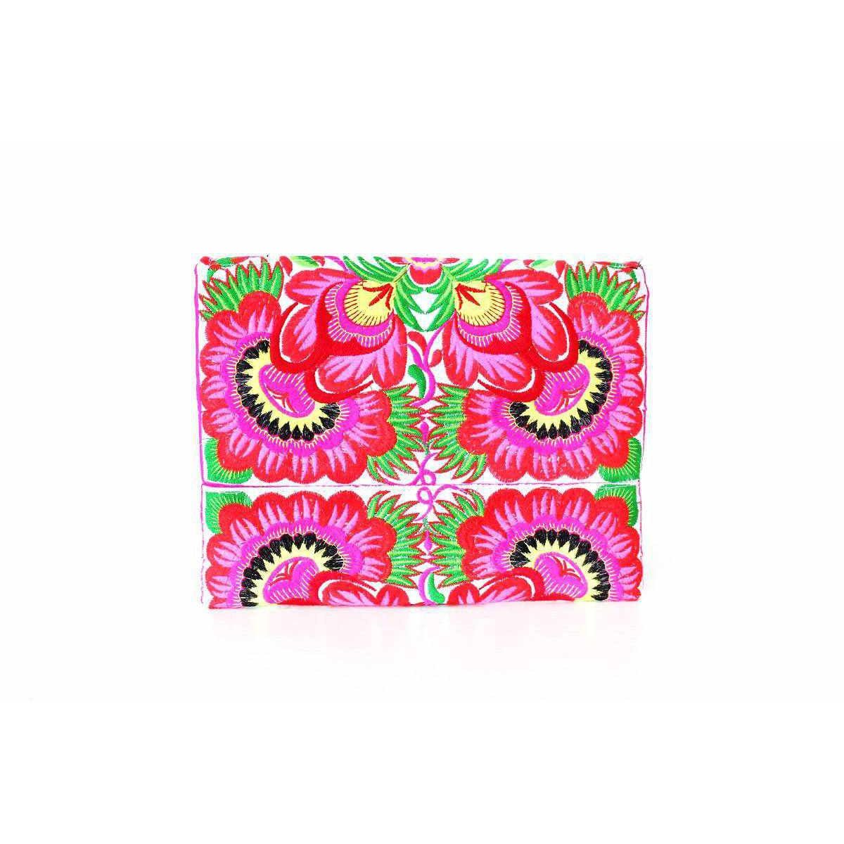 Hmong Embroidered Carnival Coin Clutch | iPad Bag - Thailand Bags La Vie Bien Hmong Embroidered Carnival Coin Clutch | iPad Bag - Thailand