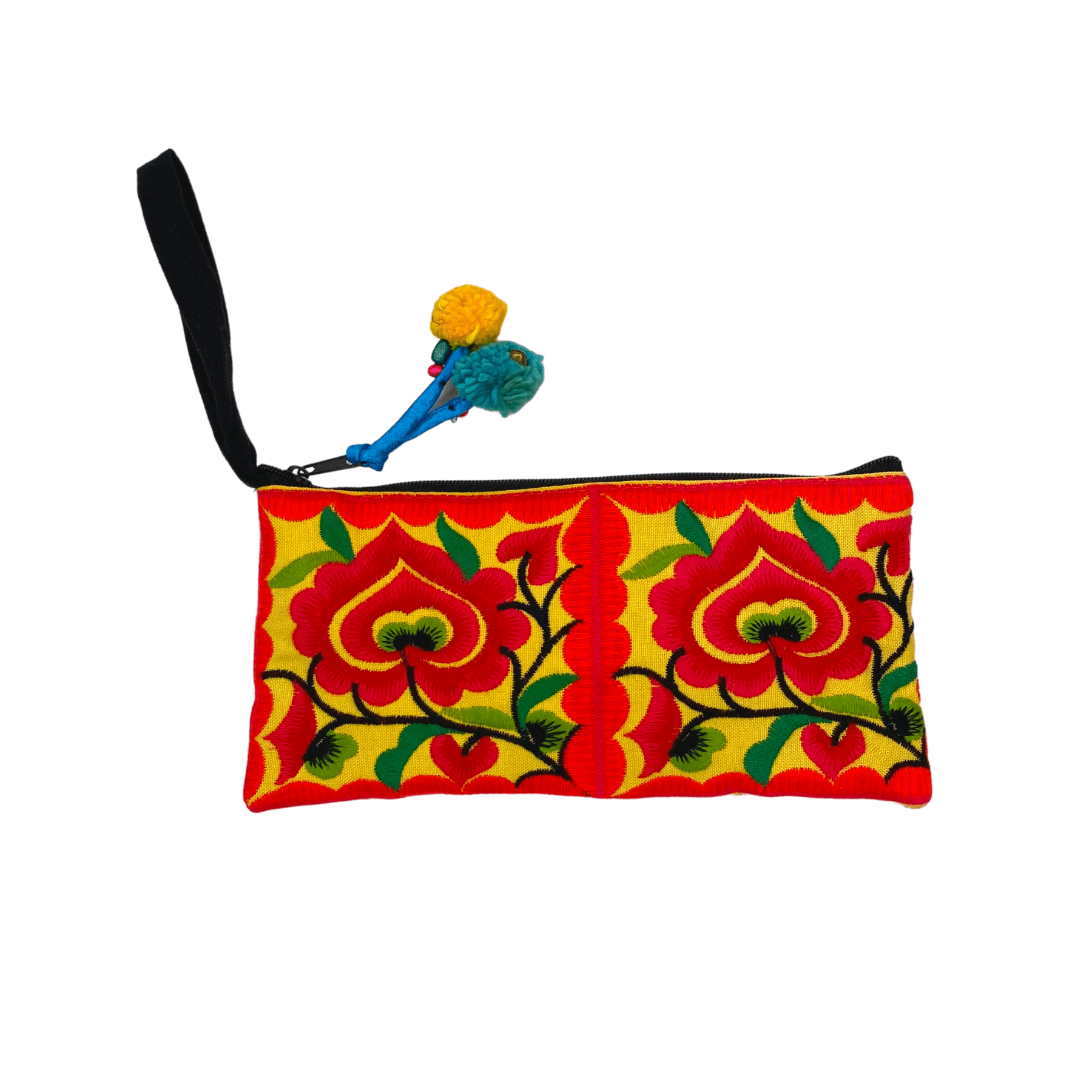 Hmong Embroidered Rectangle Small Wristlet Assorted - Thailand Wristlets La Vie Bien Hmong Embroidered Rectangle Small Wristlet Assorted - Thailand