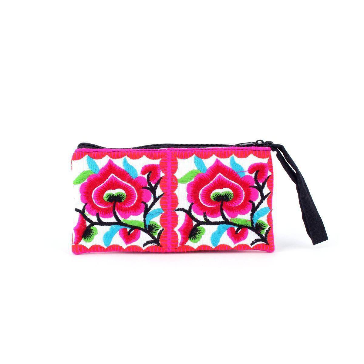 Hmong Embroidered Rectangle Small Wristlet Assorted - Thailand Wristlets La Vie Bien Hmong Embroidered Rectangle Small Wristlet Assorted - Thailand