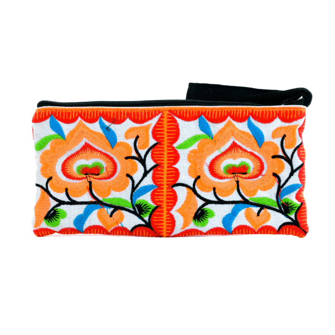 Hmong Embroidered Rectangle Small Wristlet Assorted - Thailand Wristlets La Vie Bien Hmong Embroidered Rectangle Small Wristlet Assorted - Thailand