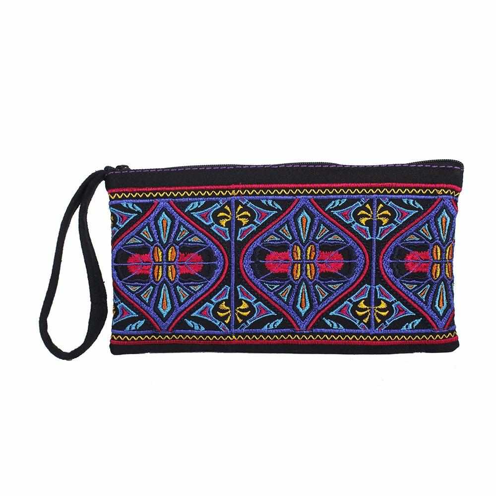 Hmong Embroidered Rectangle Small Wristlet Assorted - Thailand Wristlets La Vie Bien Hmong Embroidered Rectangle Small Wristlet Assorted - Thailand