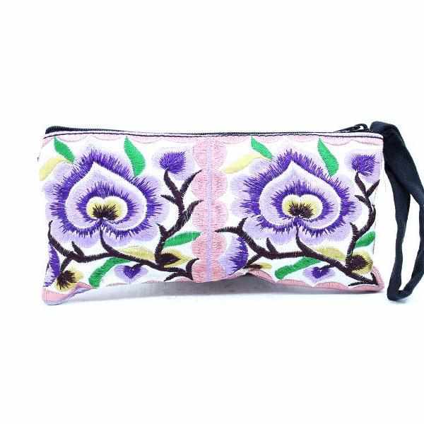 Hmong Embroidered Rectangle Small Wristlet Assorted - Thailand Wristlets La Vie Bien Hmong Embroidered Rectangle Small Wristlet Assorted - Thailand