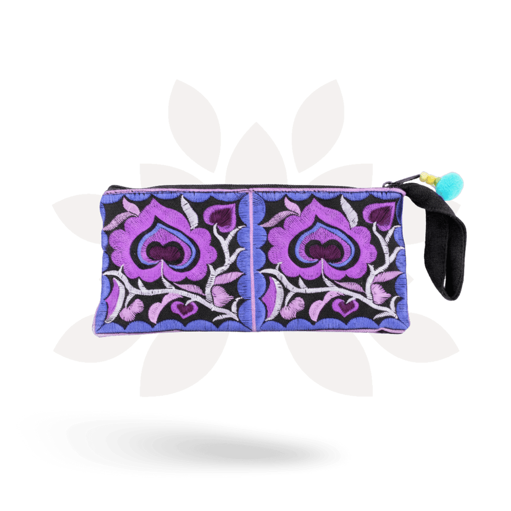 Hmong Embroidered Rectangle Small Wristlet Assorted - Thailand Wristlets La Vie Bien Hmong Embroidered Rectangle Small Wristlet Assorted - Thailand