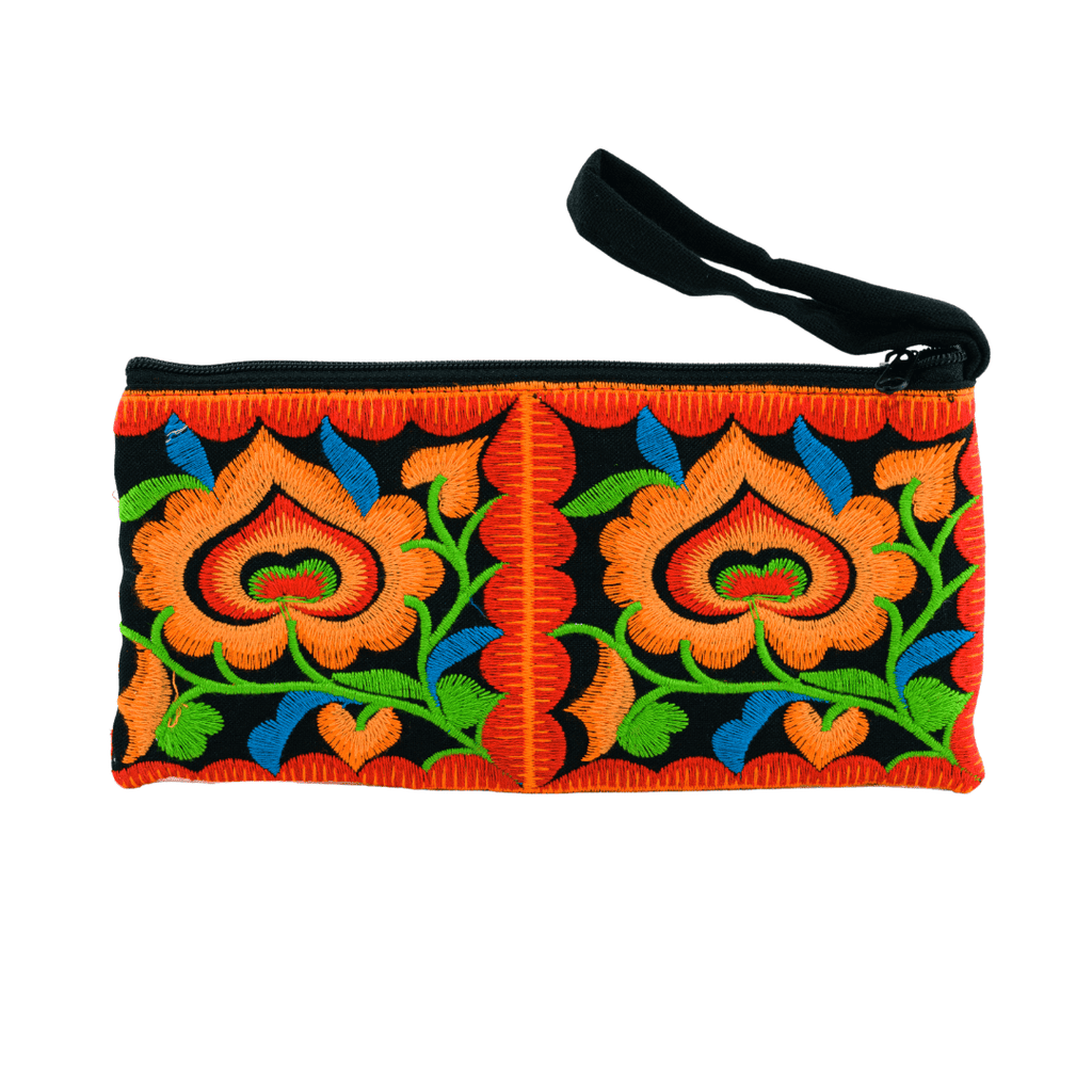 Hmong Embroidered Rectangle Small Wristlet Assorted - Thailand Wristlets La Vie Bien Hmong Embroidered Rectangle Small Wristlet Assorted - Thailand