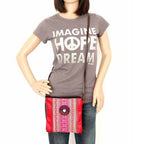 Hmong Fabric and Leather Crossbody Bag - Thailand Bags La Vie Bien Hmong Fabric and Leather Crossbody Bag - Thailand