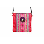Hmong Fabric and Leather Crossbody Bag - Thailand Bags La Vie Bien Hmong Fabric and Leather Crossbody Bag - Thailand