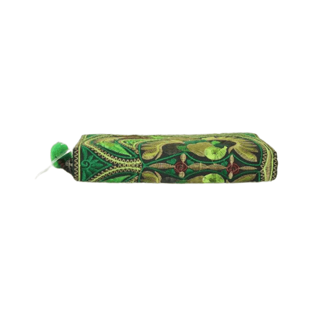 Hmong Flower Embroidered Multi - pocket Wallet - Thailand Wallets La Vie Bien Hmong Flower Embroidered Multi - pocket Wallet - Thailand