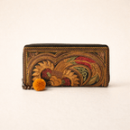 Hmong Flower Embroidered Multi - pocket Wallet - Thailand Wallets La Vie Bien Hmong Flower Embroidered Multi - pocket Wallet - Thailand