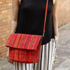 Hmong Fold Over Sling Yarn Crossbody Bag - Thailand Bags La Vie Bien Hmong Fold Over Sling Yarn Crossbody Bag - Thailand